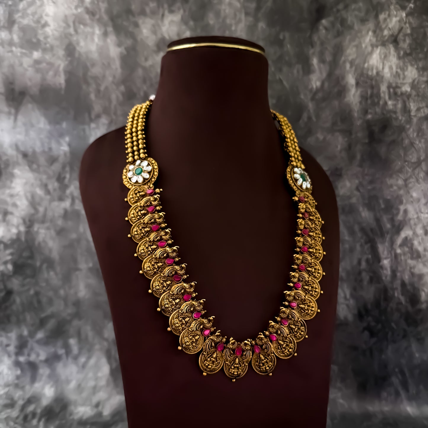 Rajitha Lakshmi Coin Long Necklace Set