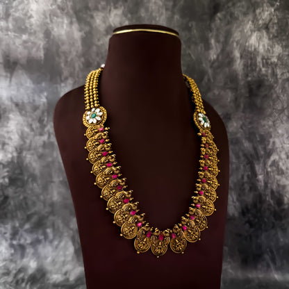 Rajitha Lakshmi Coin Long Necklace Set