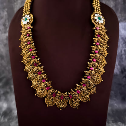 Rajitha Lakshmi Coin Long Necklace Set