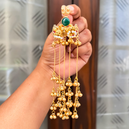 Swara Golden Premium Kashmiri Brass Jhumka Earrings