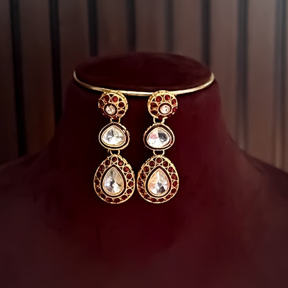 Ashnoor Kundan Necklace Set - Maroon