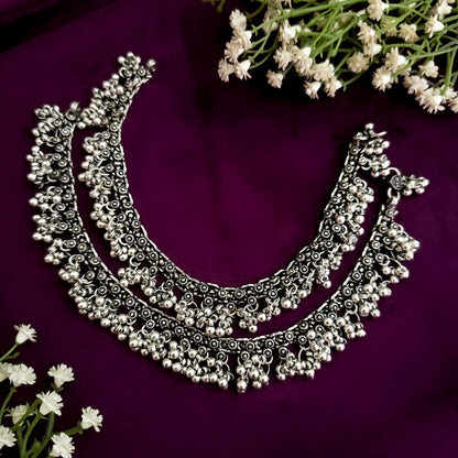 Anvitha German Silver ghungroo Anklet/Payal(Pajeb Style)