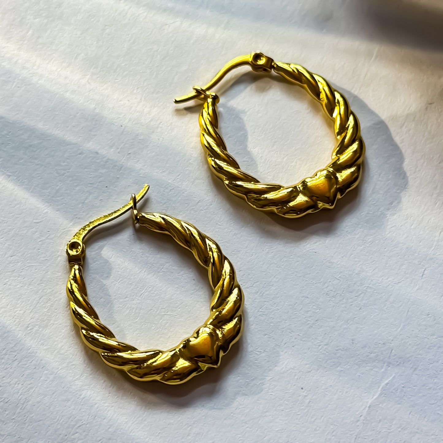 Harley Golden Anti Tarnish Hoop Earrings