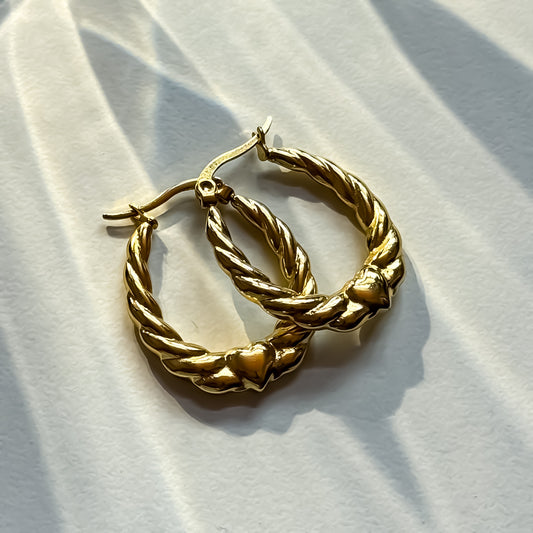 Harley Golden Anti Tarnish Hoop Earrings