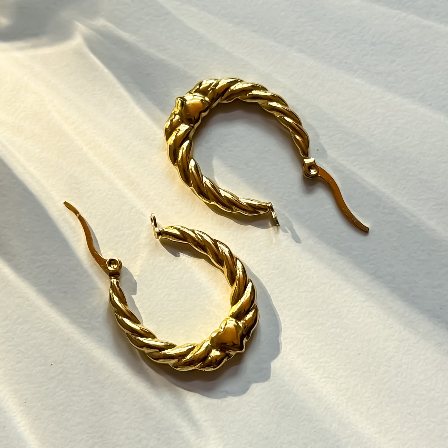 Harley Golden Anti Tarnish Hoop Earrings