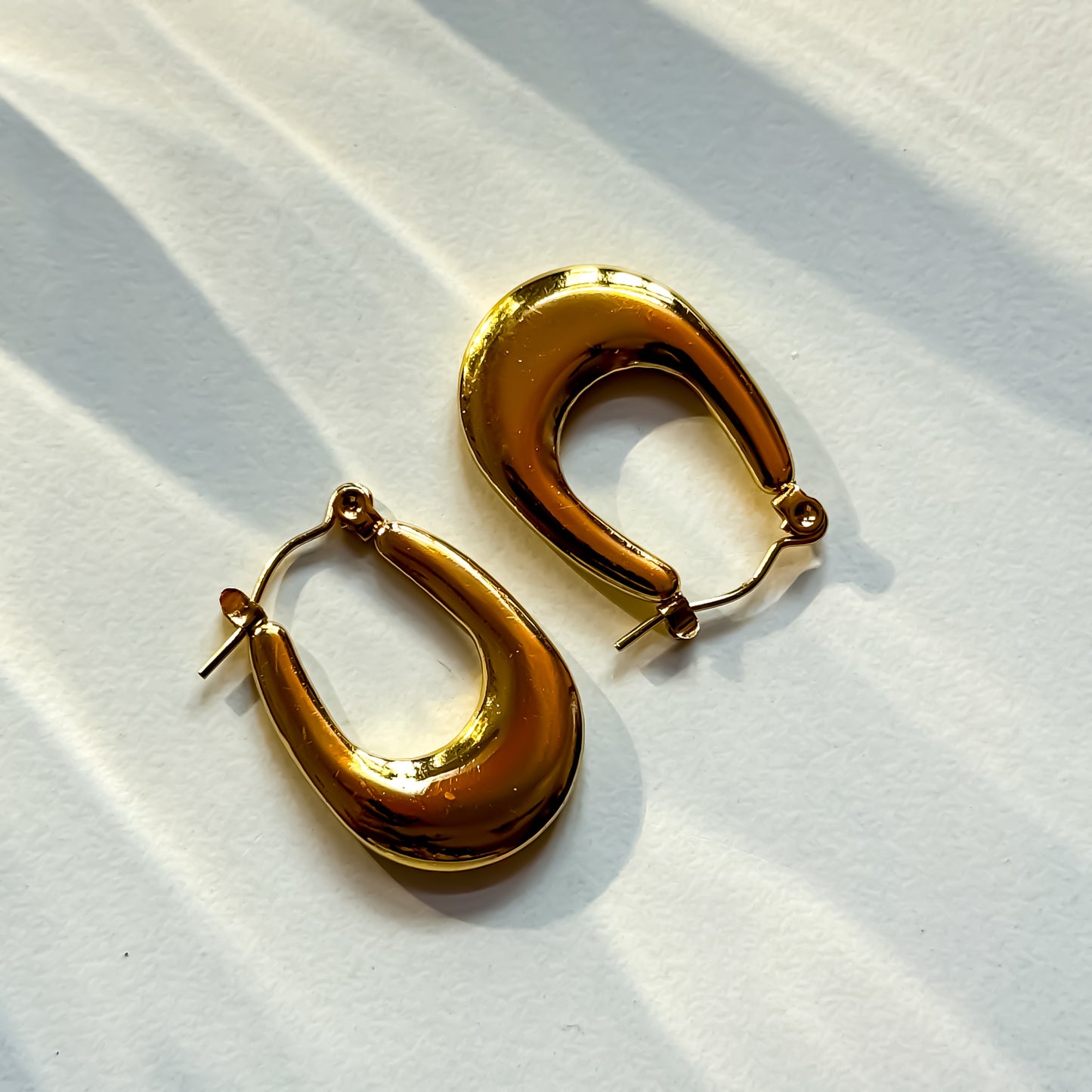 Millie Golden Anti Tarnish Hoop Earrings