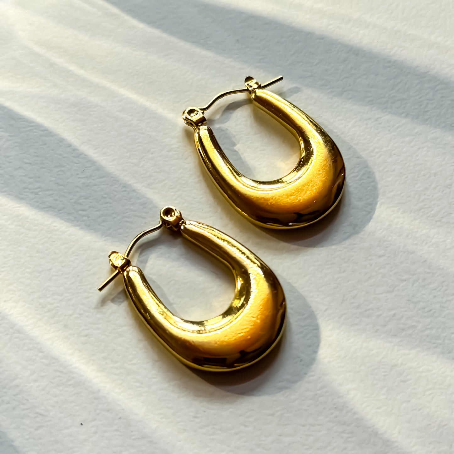 Millie Golden Anti Tarnish Hoop Earrings