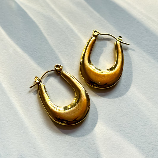 Millie Golden Anti Tarnish Hoop Earrings