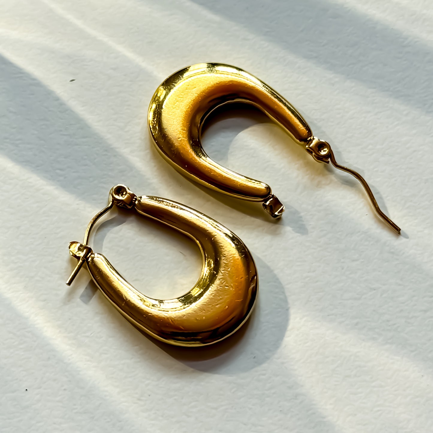 Millie Golden Anti Tarnish Hoop Earrings