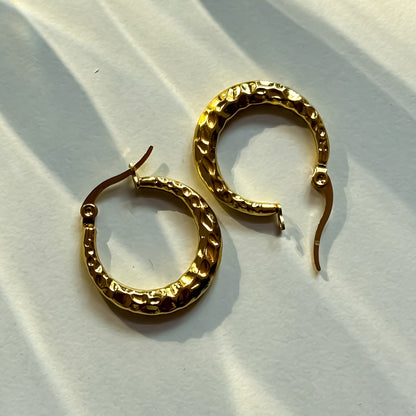 Lily Golden Anti Tarnish Hoop Earrings
