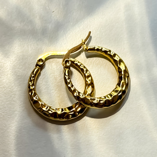 Lily Golden Anti Tarnish Hoop Earrings