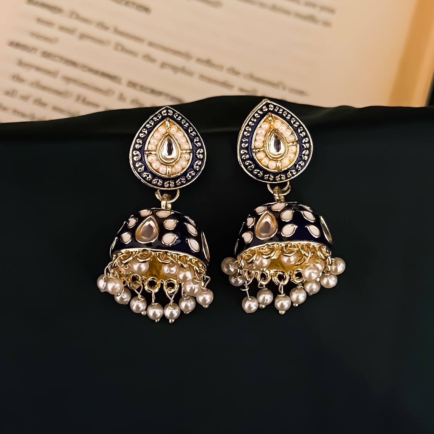 Menka Meenakari Hasli Necklace Set - Blue