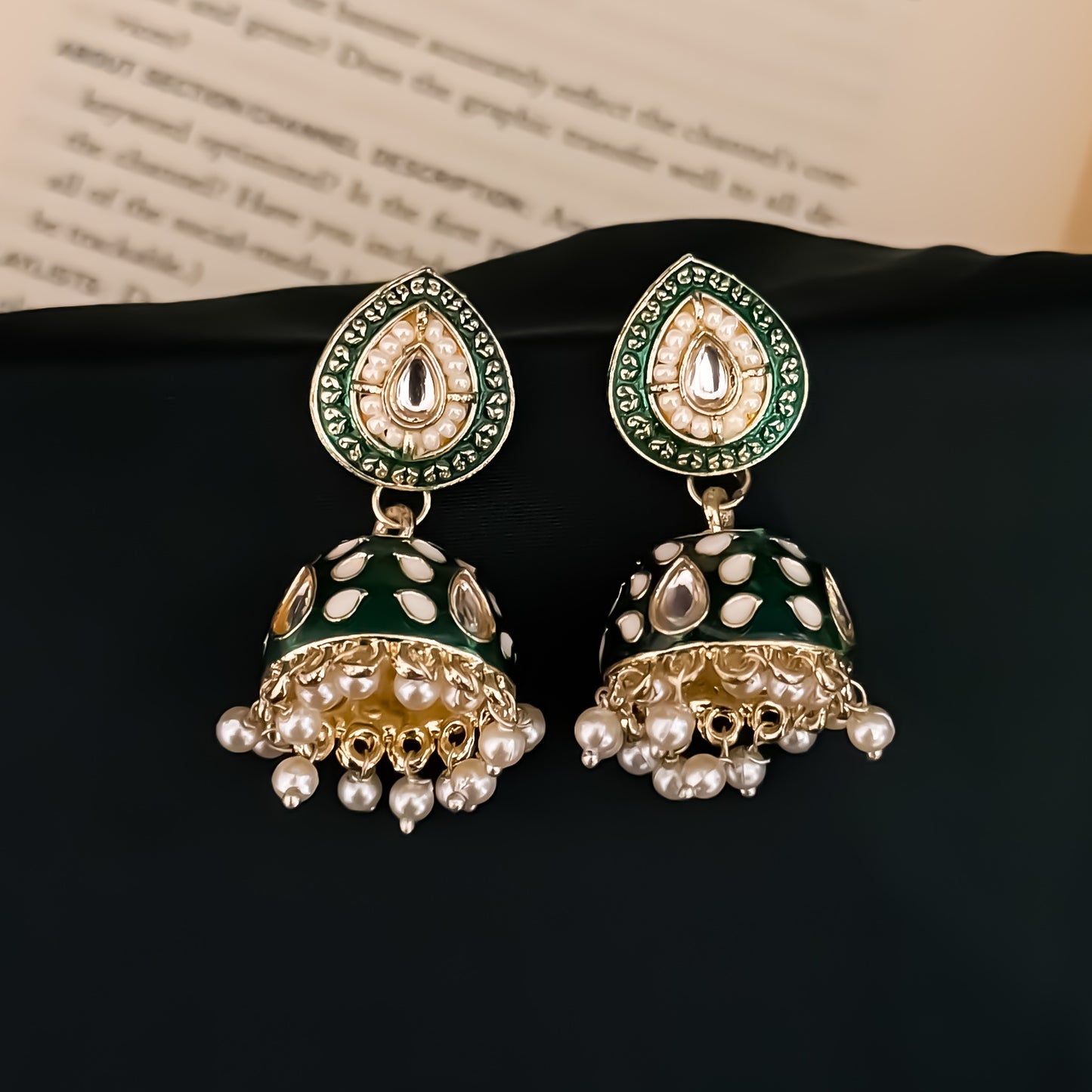 Menka Meenakari Hasli Necklace Set - Green