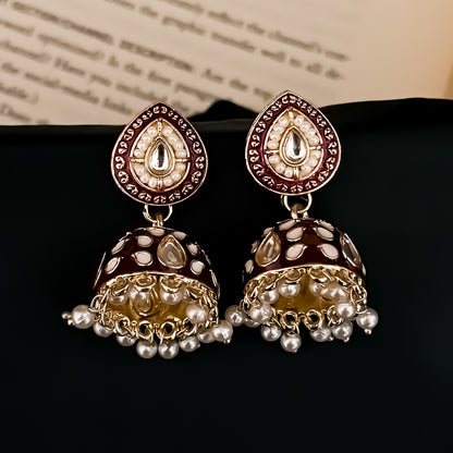 Menka Meenakari Hasli Necklace Set - Purple