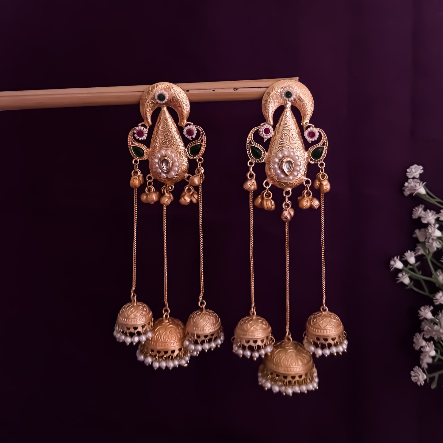 Lavanya Kashmiri Brass Ghunghroo Chandbali Jhumka Earrings