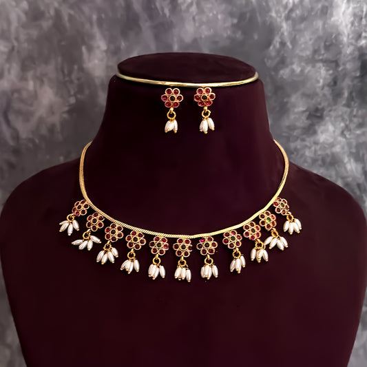 Pranaki Rice Pearl Necklace Set