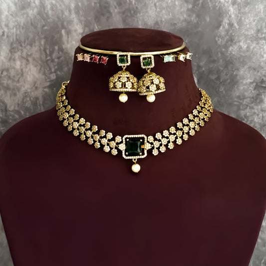 Swastika (5 IN 1) Interchangeable AD Necklace Set