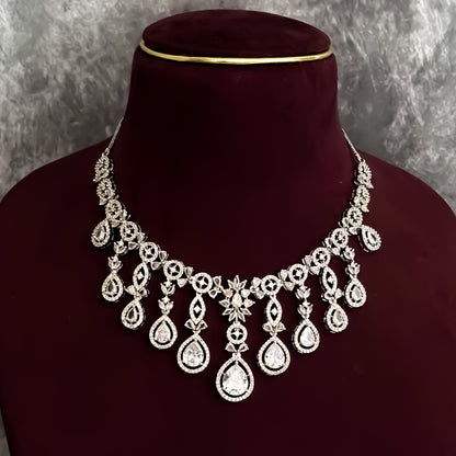 Miren American Diamond Necklace Set - Crystal White