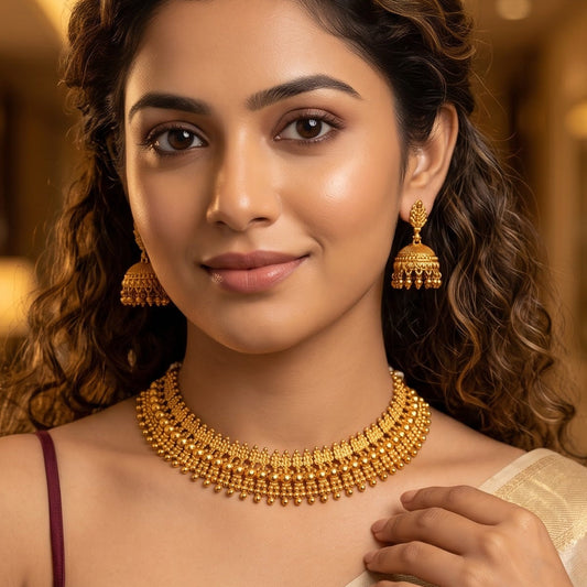 Ira Temple Necklace Set - Golden