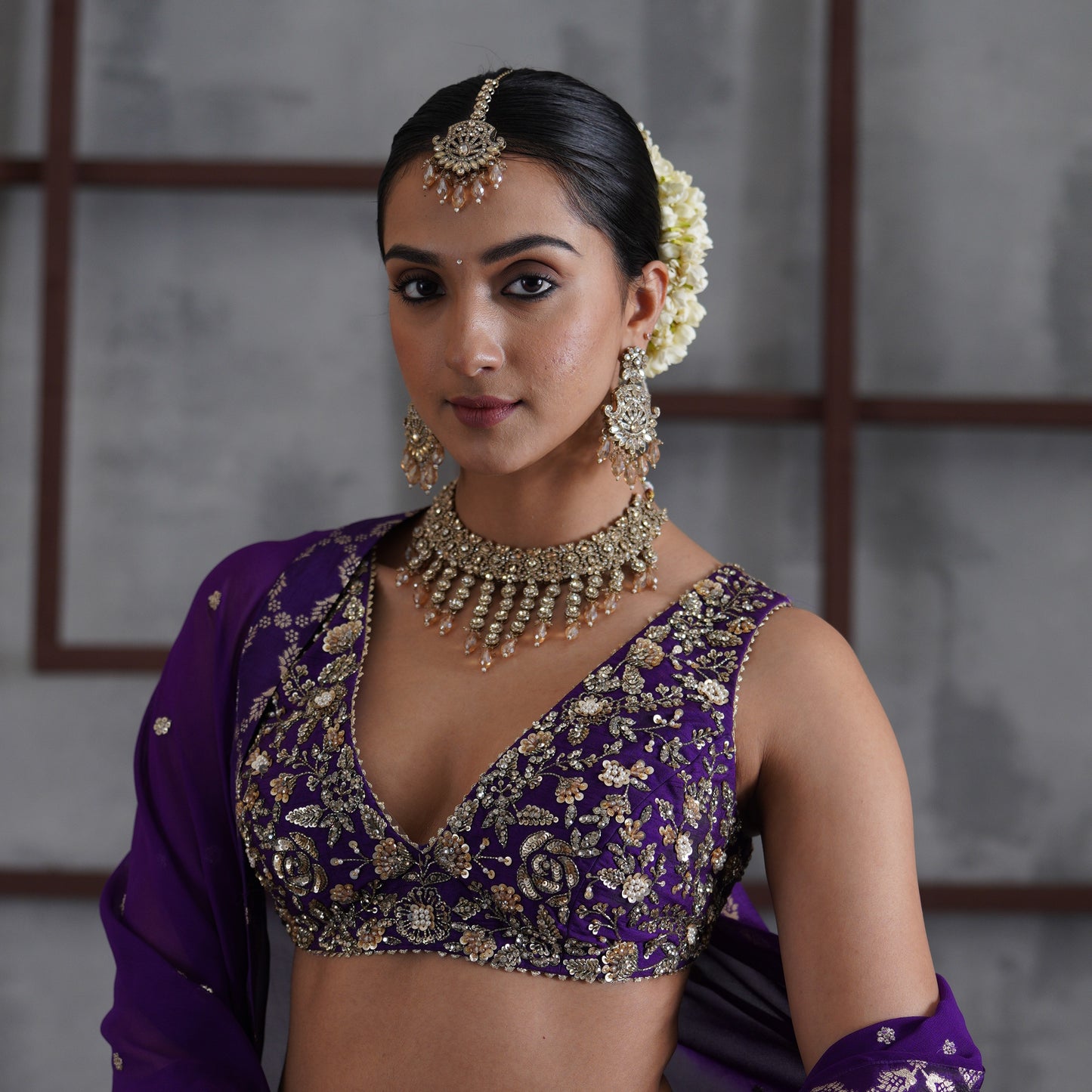 Kainaat Jadau Reverse AD Necklace Set