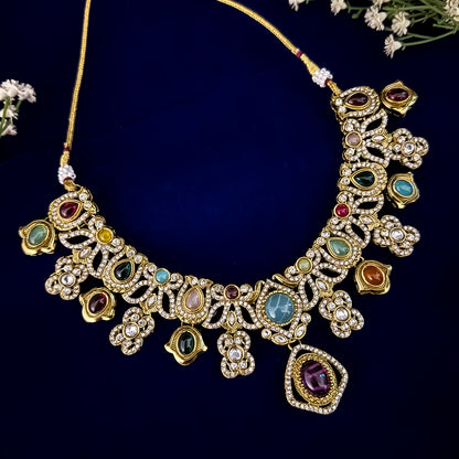 Sayonika Premium Sabyasachi Necklace Set (Assorted Multi Color)