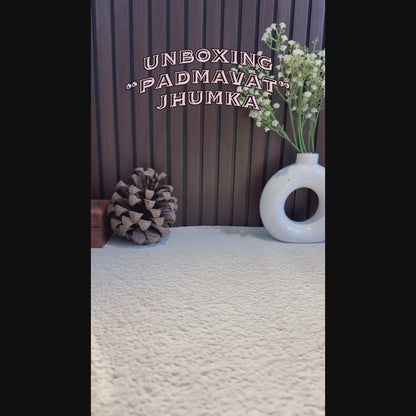 Rani Padmavat Jadau Jhumka Earrings with Sahara & Teeka - Multi