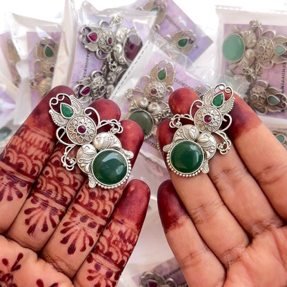 Hania Monalisa SLA Brass Earrings - Green