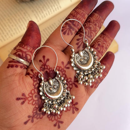 Farah Oxidized Chandbali Earrings