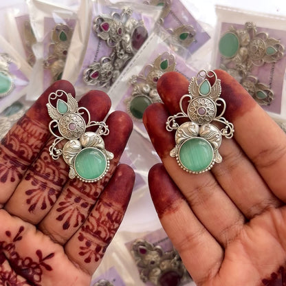 Hania Monalisa SLA Brass Earrings - Firoza
