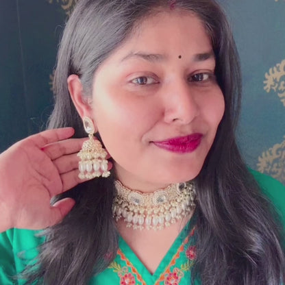 Anika Pearl Necklace Set - Golden