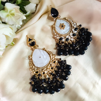 Suhana Chandbali Earrings - Black