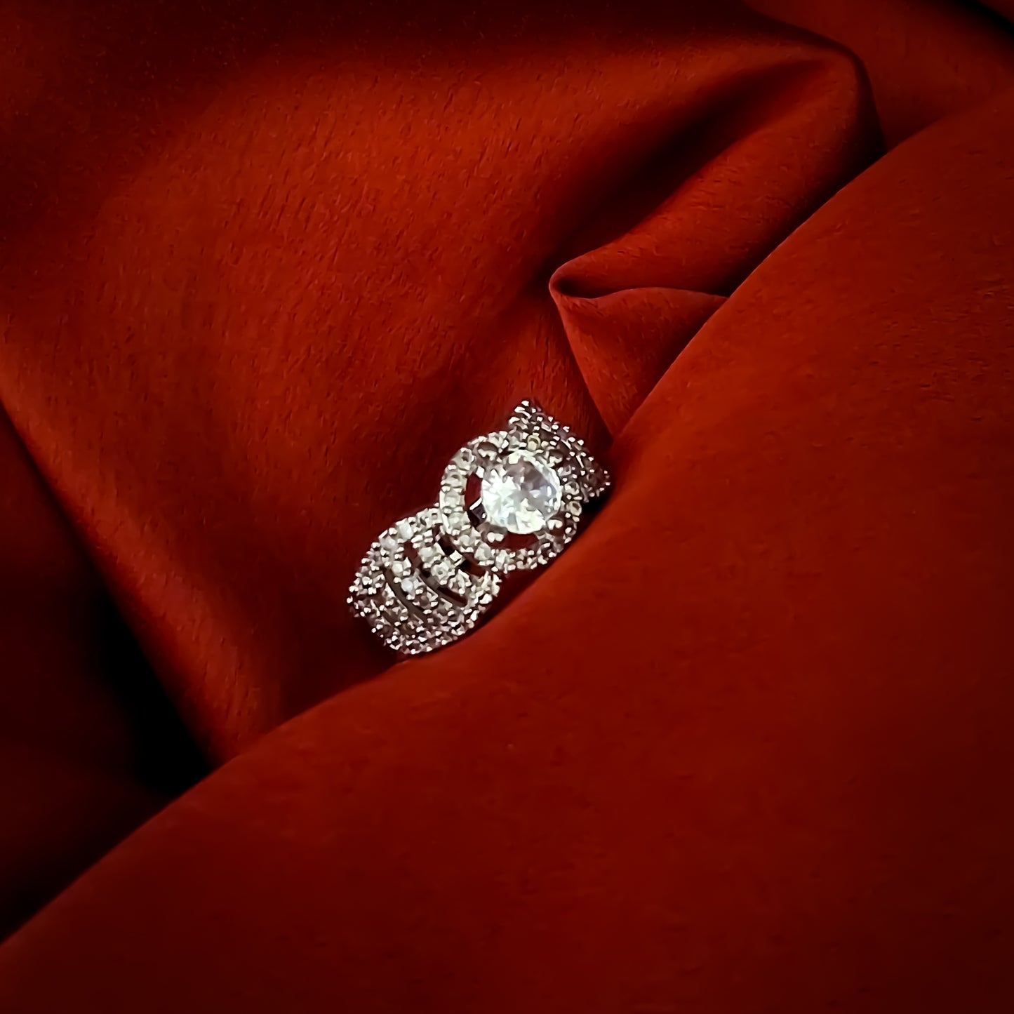 Avene American Diamond (AD) Silver Adjustable Ring