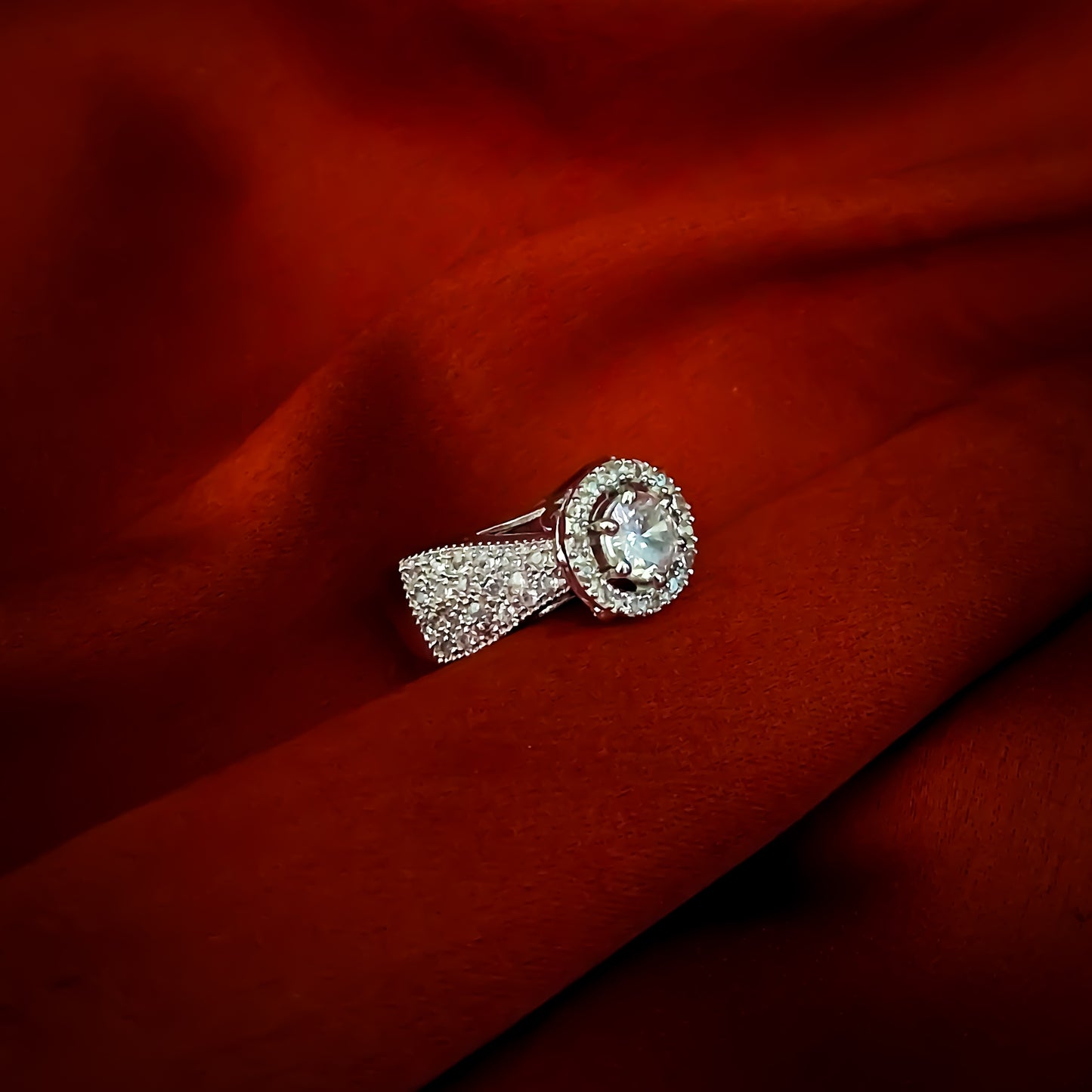 Simon Signature Crown American Diamond (AD) Silver Adjustable Ring