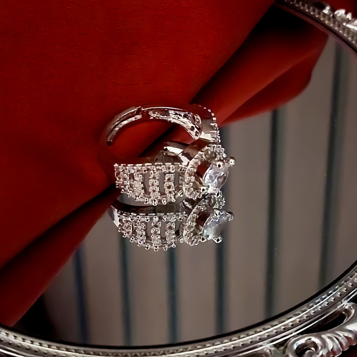 Avene American Diamond (AD) Silver Adjustable Ring