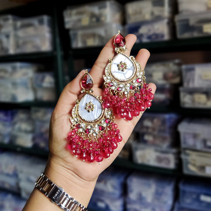 Suhana Chandbali Earrings - Wine