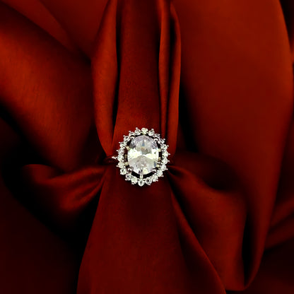 Clovei American Diamond (AD) Silver Adjustable Ring