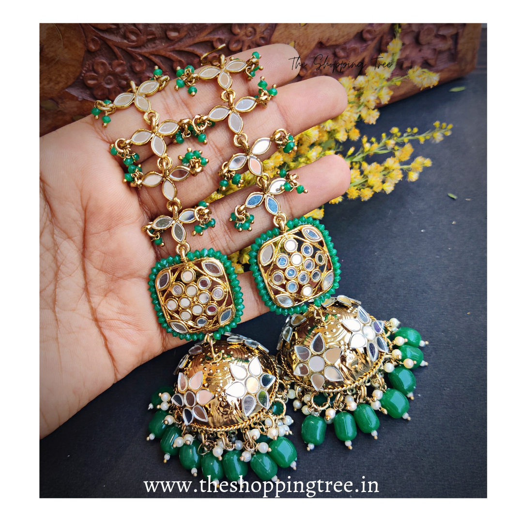 Kanak Jhumka Earrings- Green