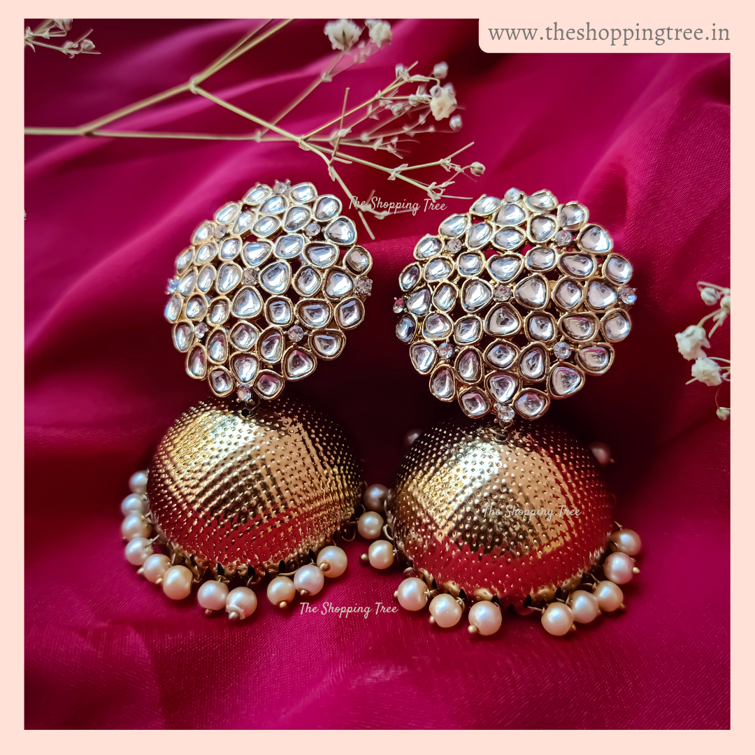 Kundan silk 2025 thread earrings