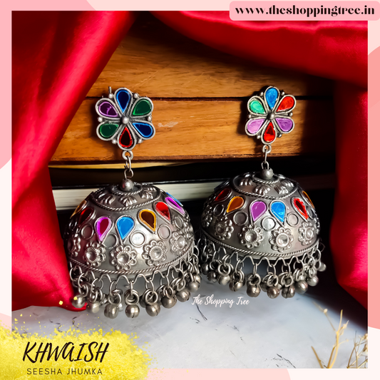 KHWAISH SEESHA JHUMKA EARRING