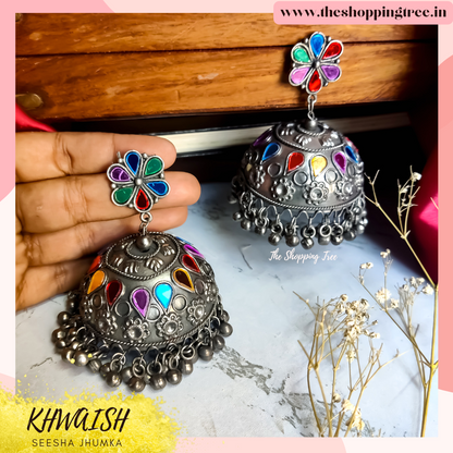 KHWAISH SEESHA JHUMKA EARRING