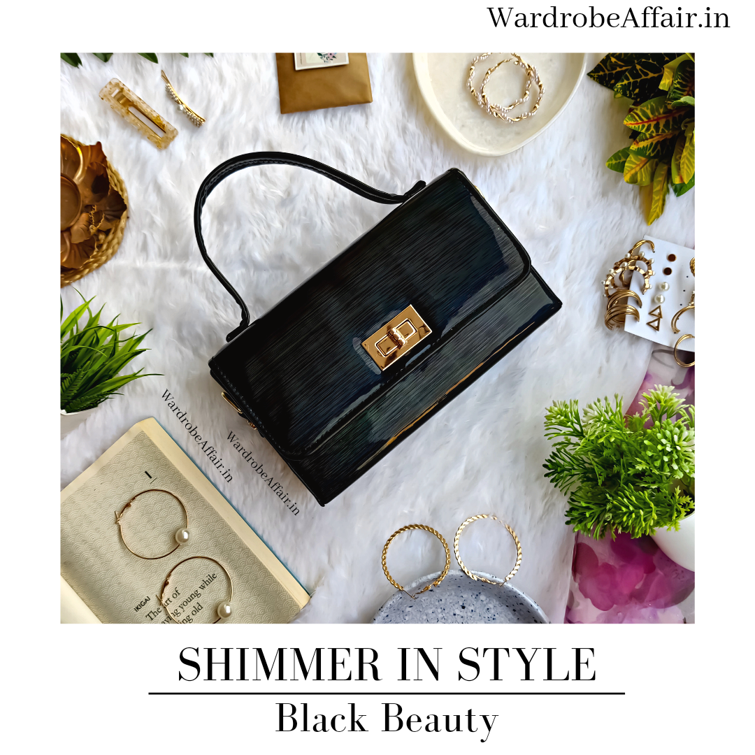 Shimmer In Style Sling Bag - Black Beauty