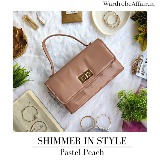 Shimmer In Style Sling Bag - Pastel Peach