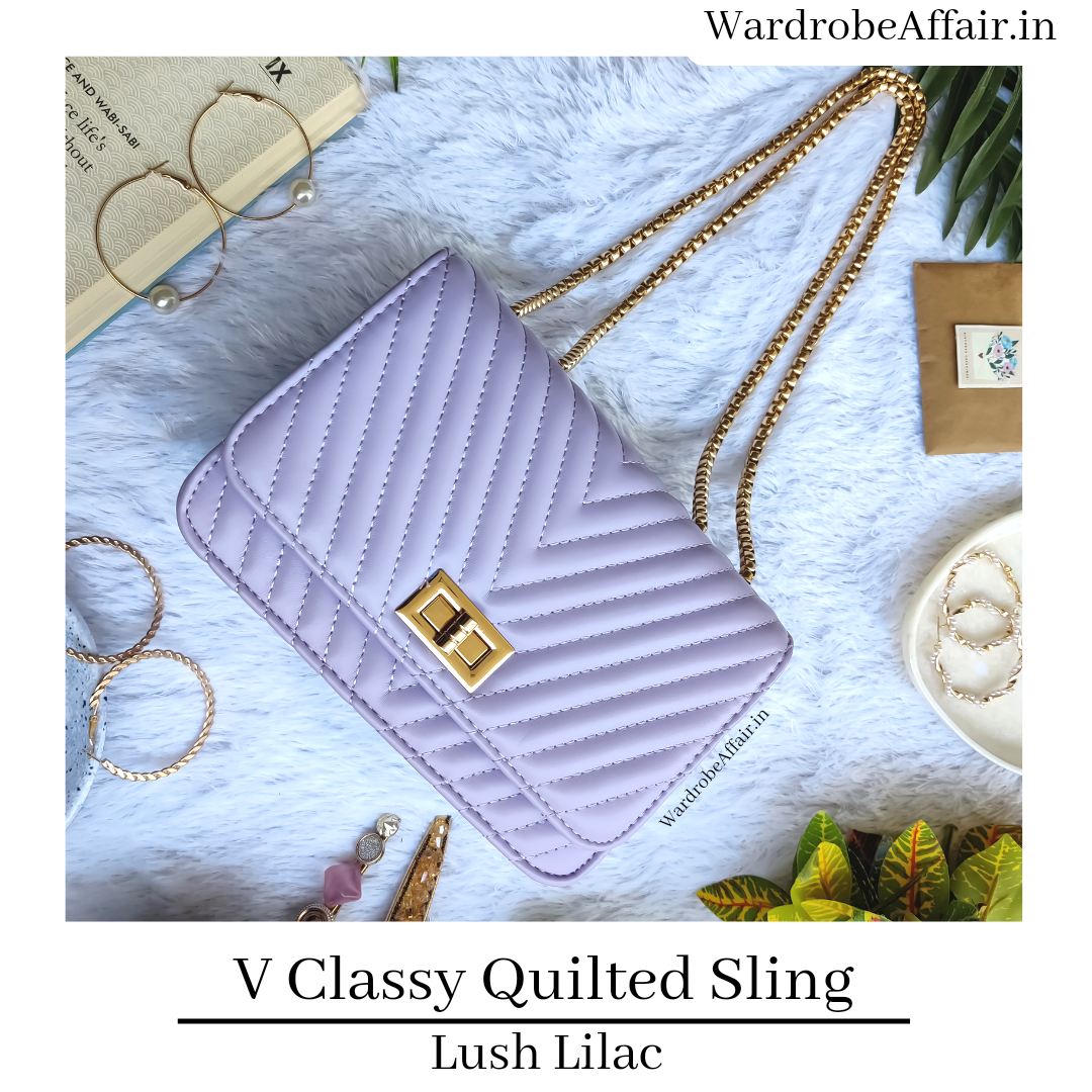 V Classy Quilted Sling Bag - Lush Lilac