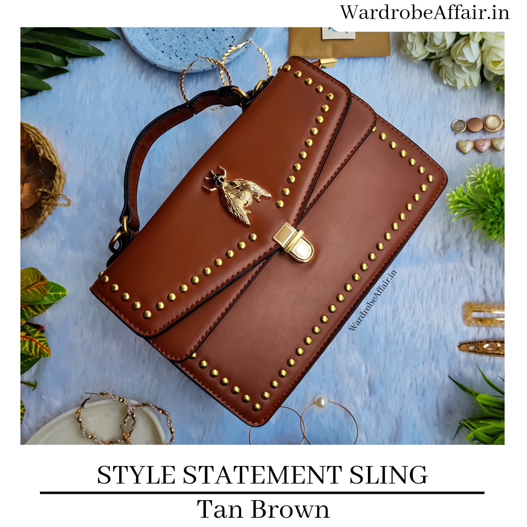 Style Statement Sling Bag - Tan Brown