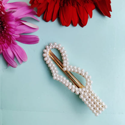 KOREAN DAINTY WHITE PEARL CLIP SET OF 5