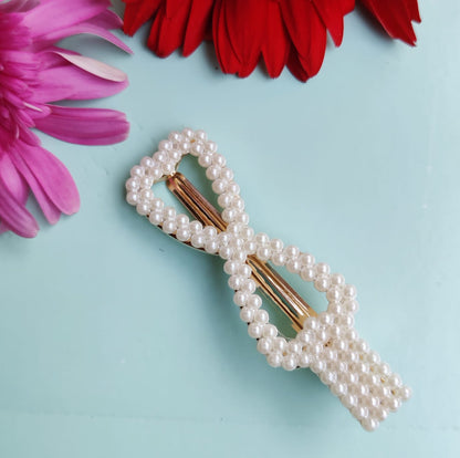 KOREAN DAINTY WHITE PEARL CLIP SET OF 5