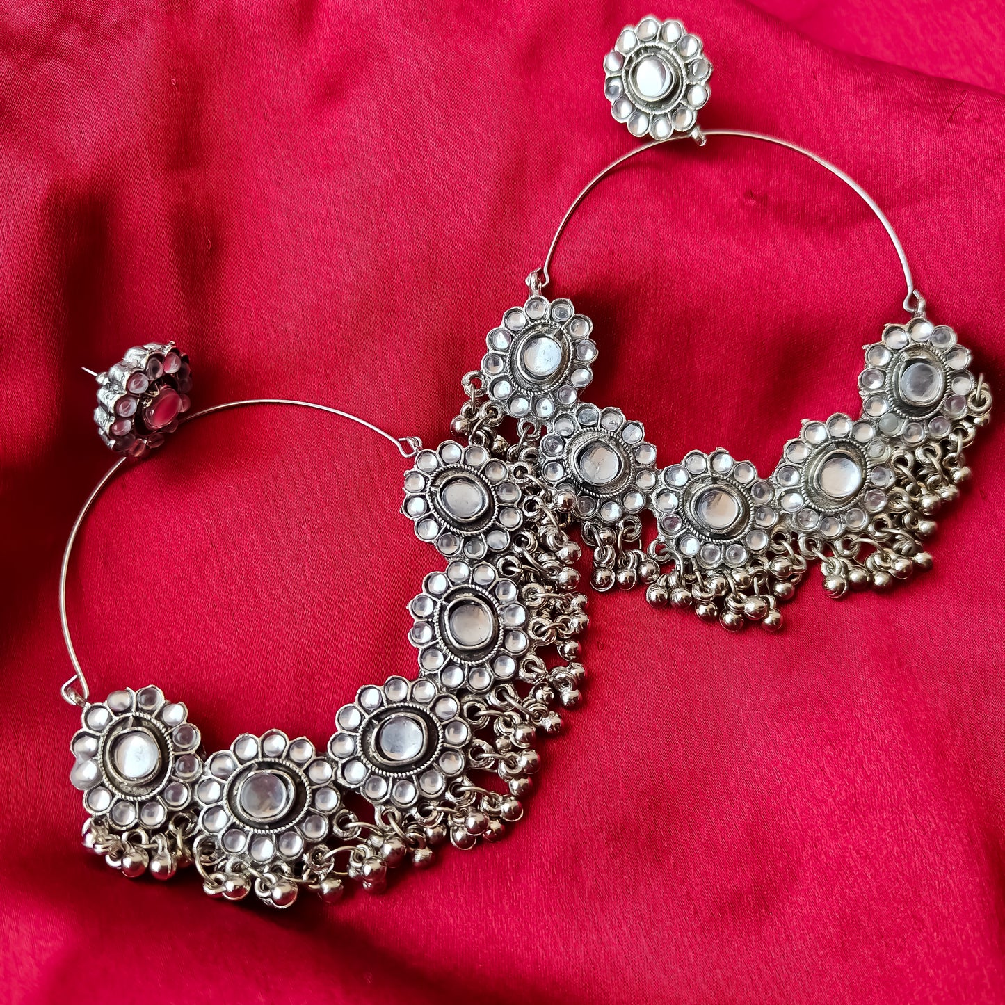 Mohey Chandbali Silver Earrings