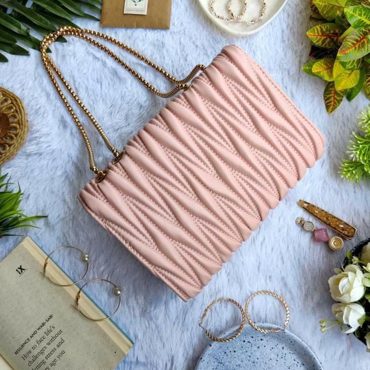 Classy Quilted Sling Bag - Lush Peach