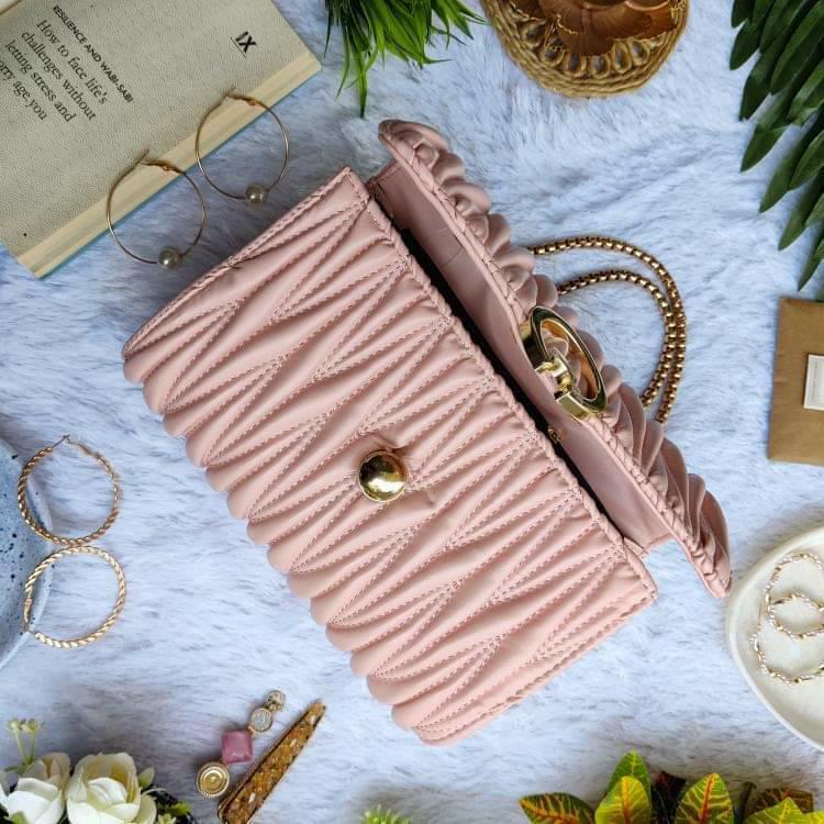 Classy Quilted Sling Bag - Lush Peach