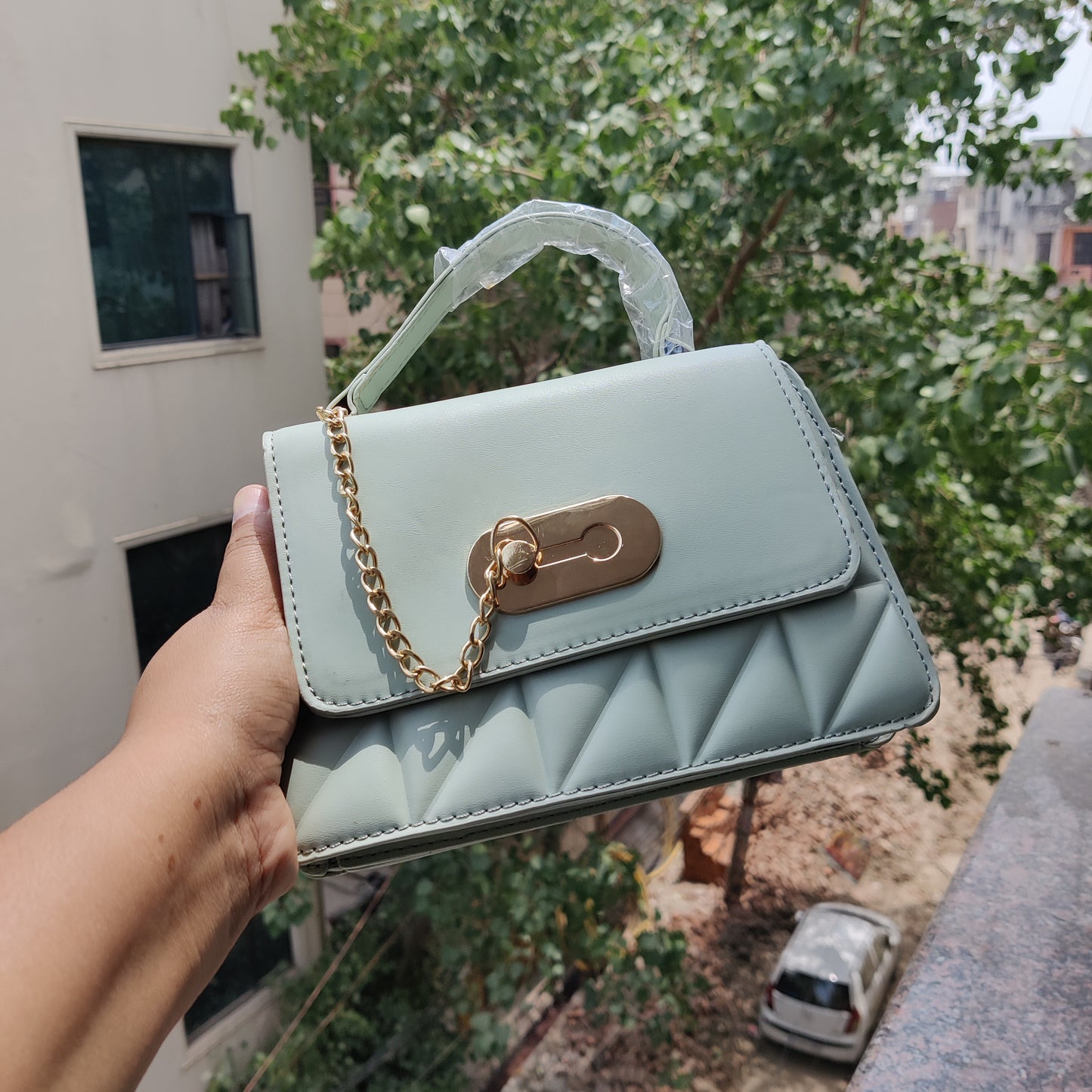 Style Punch Sling Bag - Water Green